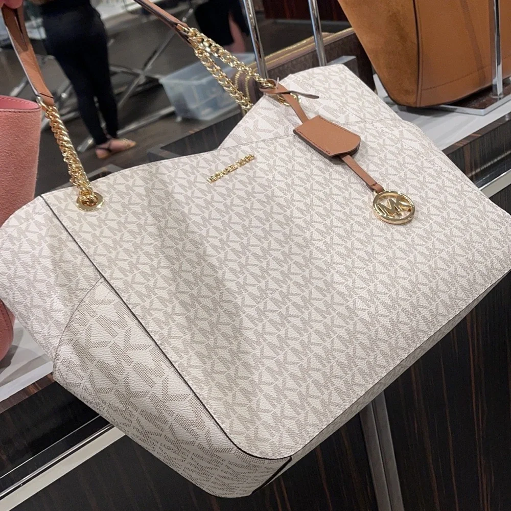 MICHAEL KORS LARGE X CHAIN LOGO SHOULDER BAG